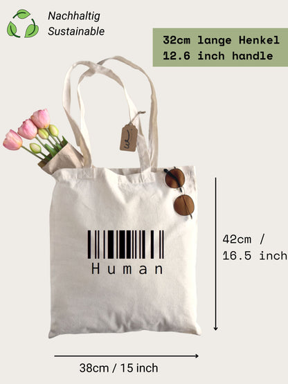 Baumwolltasche "Human mit Barcode"